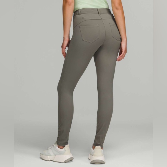 Lululemon City Sleek Slim-Fit 5 Pocket High-Rise Pant in Size 30 Grey Sage - Picture 2 of 15